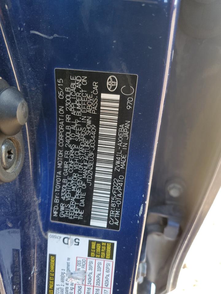 2015 Toyota Prius VIN JTDZN3EU3FJ034409 Copart auction photo, rear end / side damage thumbnail 15