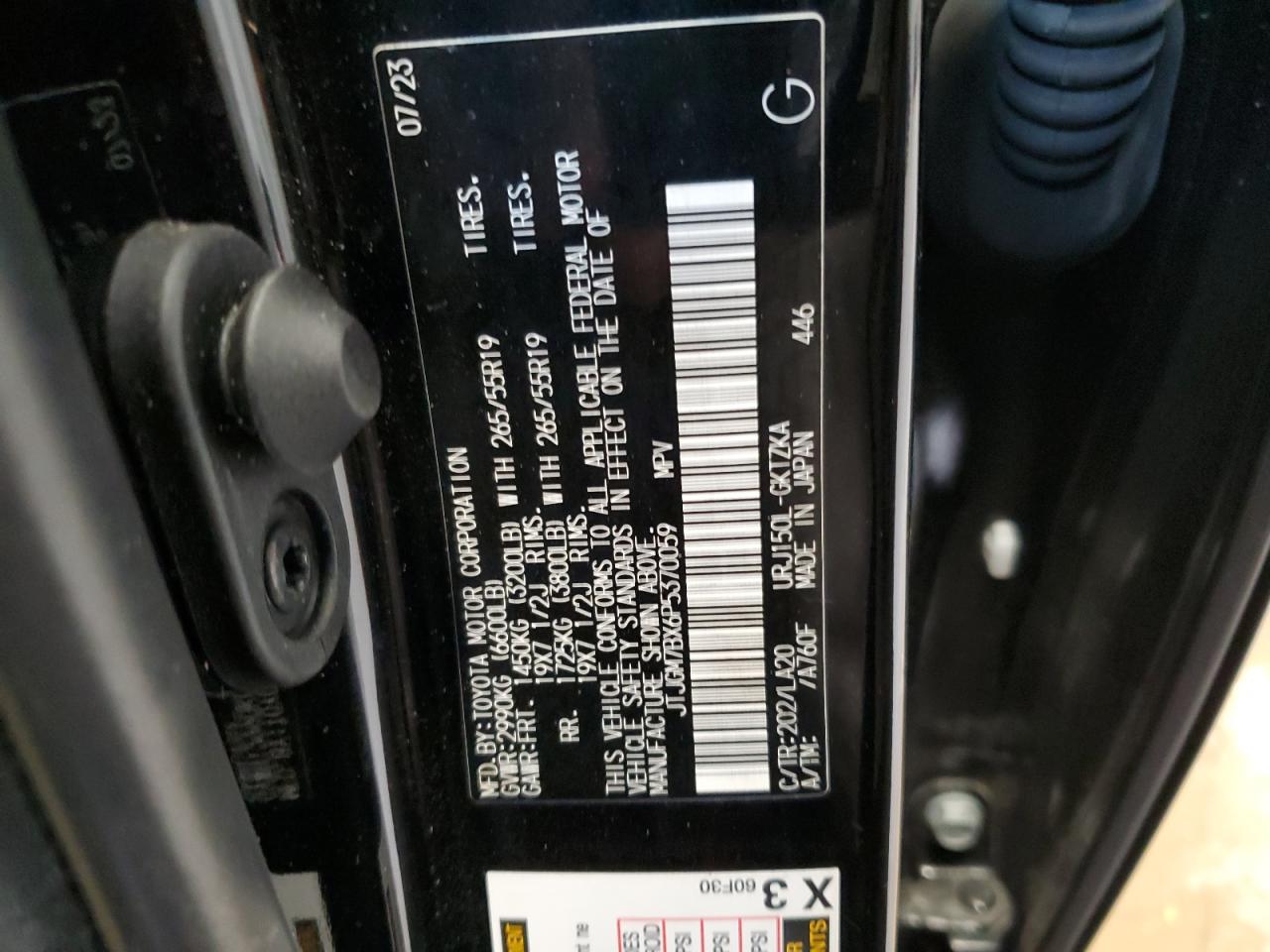 2023 Lexus GX VIN JTJGM7BX6P5370059 Copart auction photo, front end / minor dent/scratches damage thumbnail 14