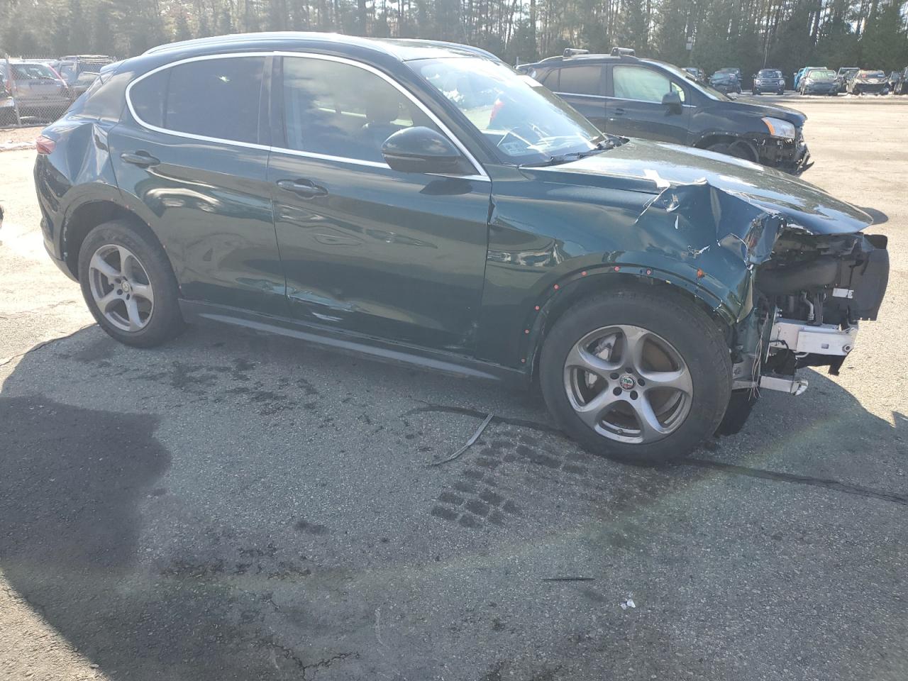2019 Alfa Romeo Stelvio VIN ZASPAKAN4K7C30319 Copart auction photo, front end / rear end damage thumbnail 4