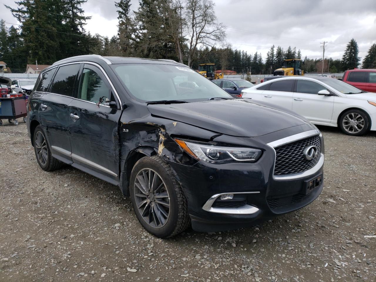 2018 Infiniti QX60 VIN 5N1DL0MNXJC532334 Copart auction photo, side / front end damage thumbnail 4