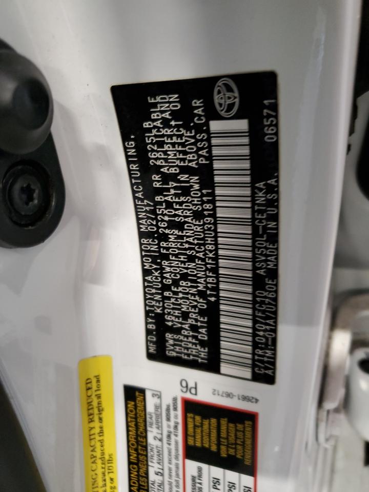 2017 Toyota Camry VIN 4T1BF1FK8HU391811 Copart auction photo, front end damage thumbnail 12