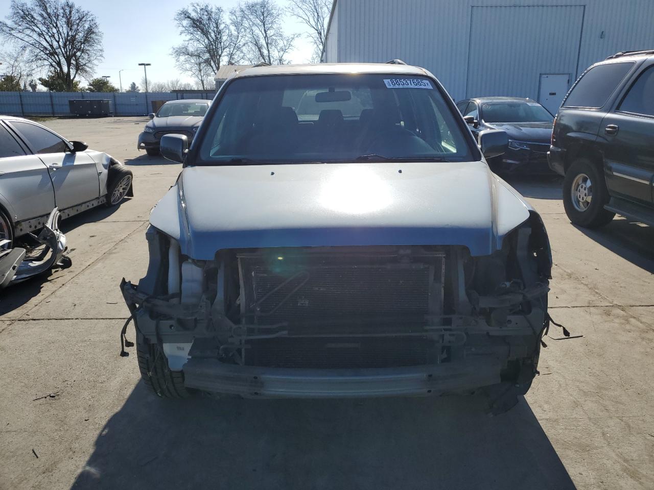 2008 Honda Pilot VIN 5FNYF283X8B018143 Copart auction photo, front end damage thumbnail 5