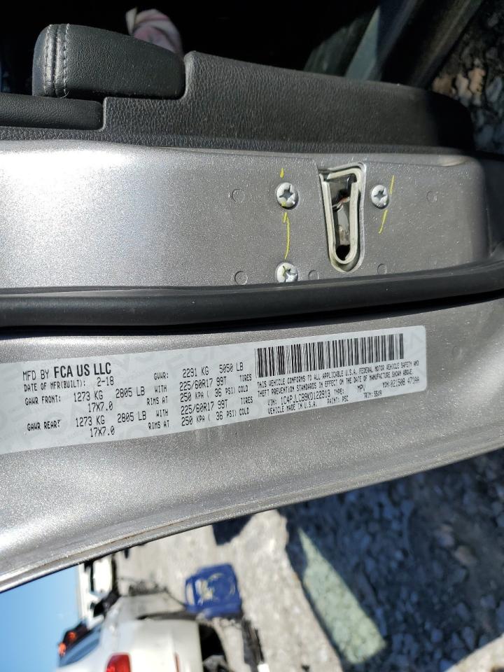 2019 Jeep Grand Cherokee VIN 1C4PJLCB9KD122913 Copart auction photo, front end damage thumbnail 15