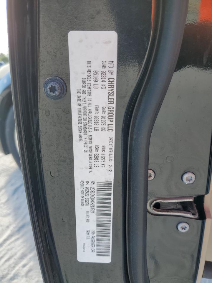 2012 Chrysler 300 VIN 2C3CCACGXCH213724 Copart auction photo, rear end / front end damage thumbnail 12