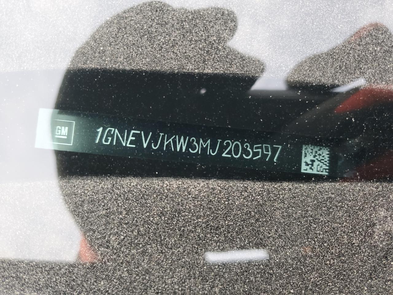 2021 Chevrolet Traverse VIN 1GNEVJKW3MJ203597 Copart auction photo, side / rear end damage thumbnail 13