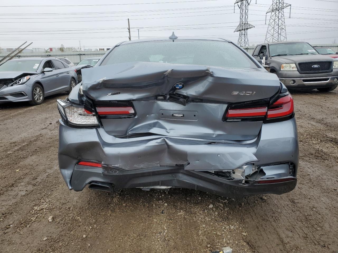2022 BMW 5er VIN WBA73BJ00NCK28938 Copart auction photo, rear end damage thumbnail 6