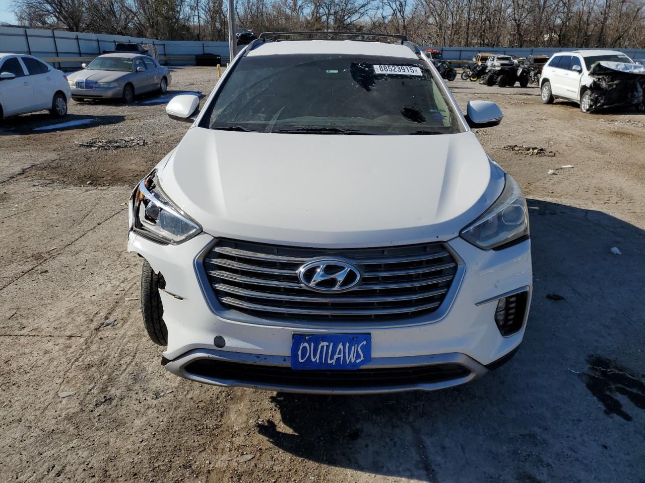 2017 Hyundai Santa Fe VIN KM8SN4HF3HU241769 Copart auction photo, front end / hail damage thumbnail 5