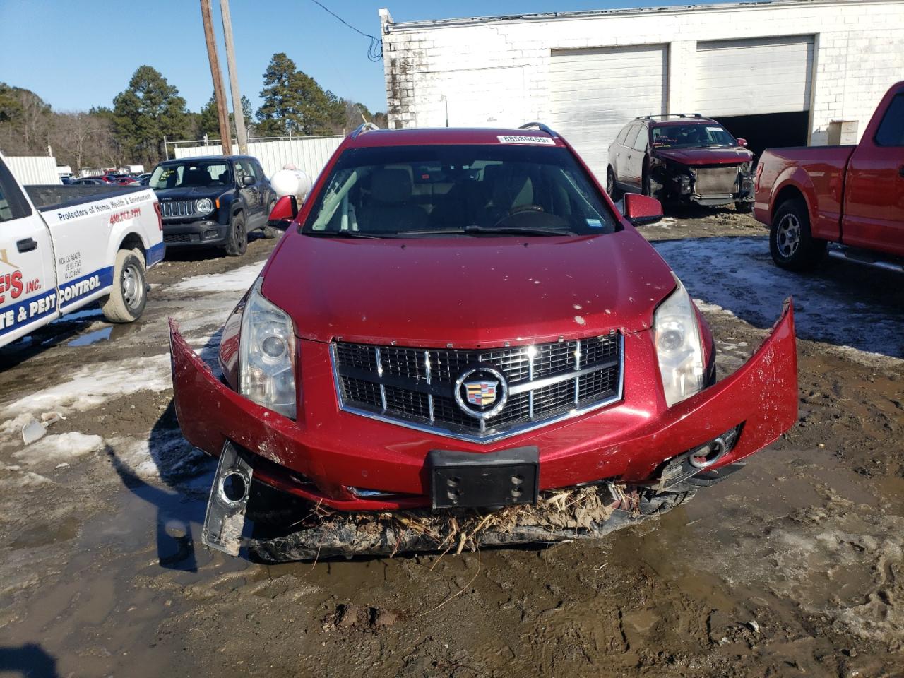 2011 Cadillac SRX VIN 3GYFNAEY2BS525695 Copart auction photo, front end / side damage thumbnail 5