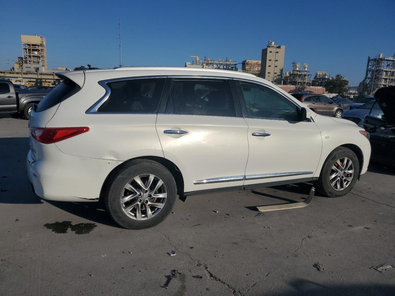 2014 Infiniti QX60 VIN 5N1AL0MN7EC553957 Copart auction photo, water/flood / rear end damage thumbnail 3
