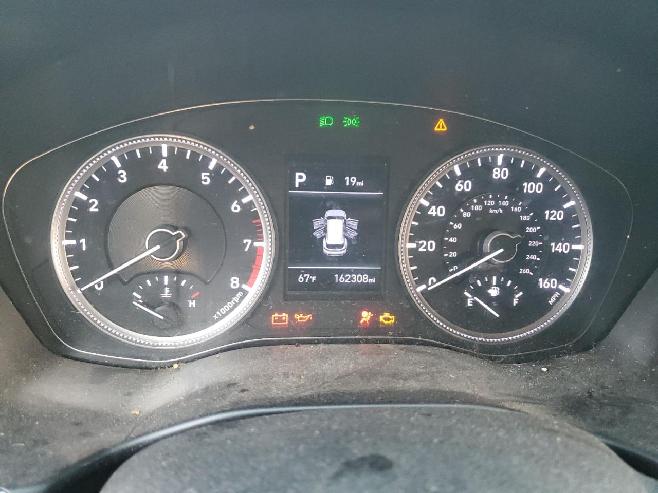 2019 Hyundai Santa Fe VIN 5NMS23AD6KH062737 Copart auction photo, front end / minor dent/scratches damage thumbnail 9