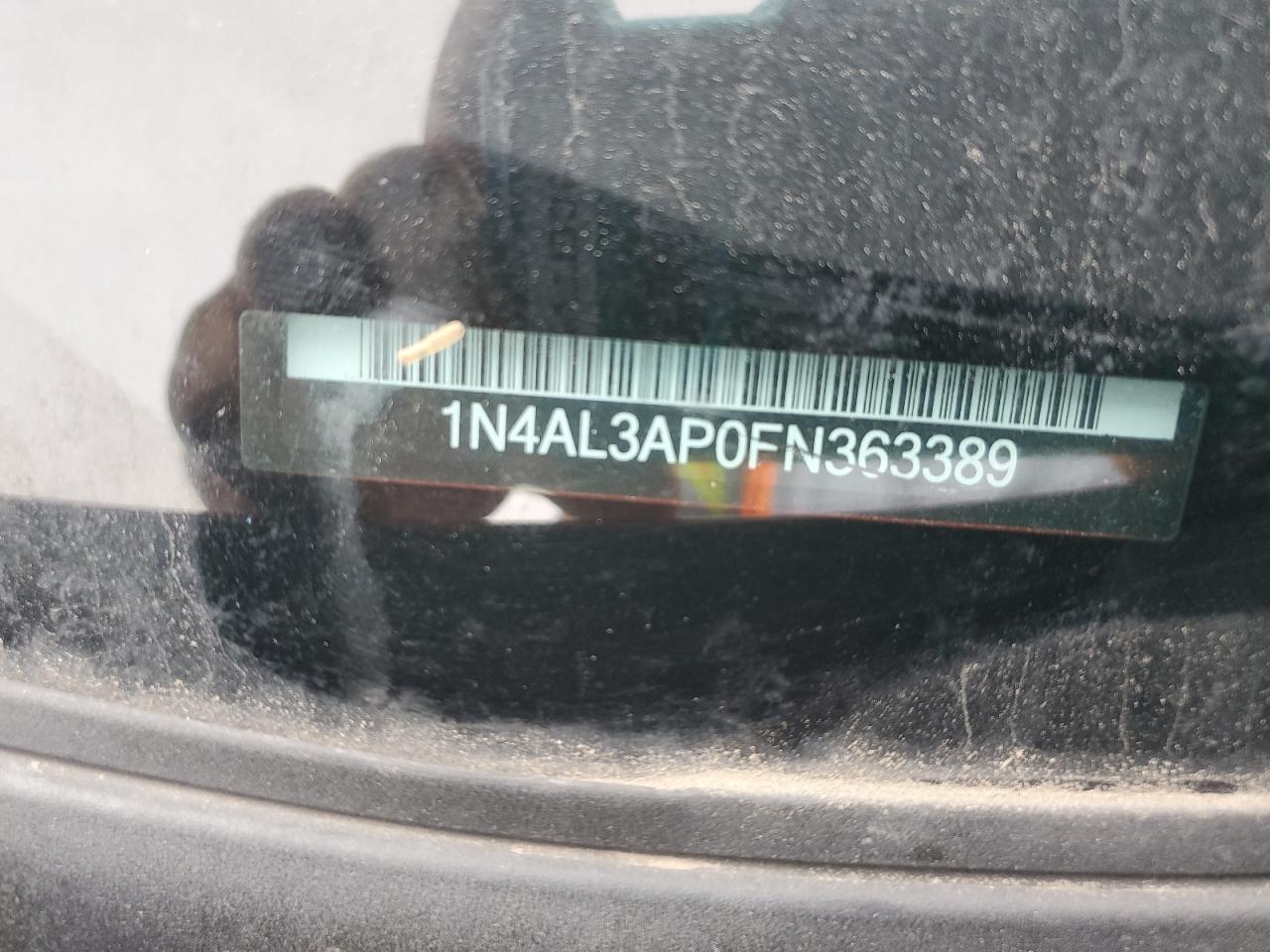 2015 Nissan Altima VIN 1N4AL3AP0FN363389 Copart auction photo, front end / hail damage thumbnail 12