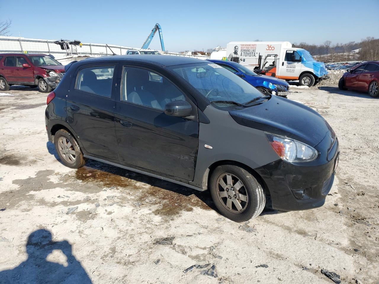 2015 Mitsubishi Mirage VIN ML32A3HJXFH010438 Copart auction photo, side / rear end damage thumbnail 4