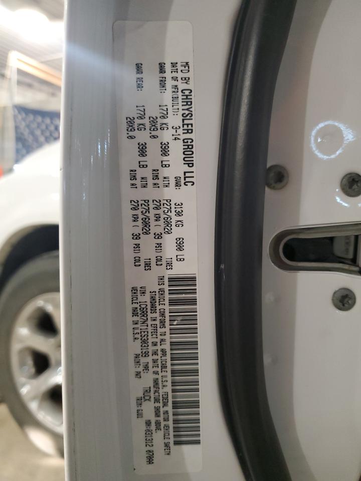2014 RAM 1500 VIN 1C6RR7NT1ES303199 Copart auction photo, front end / minor dent/scratches damage thumbnail 12