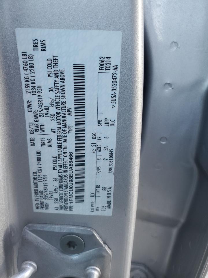 2014 Ford Escape VIN 1FMCU0J98EUA66466 Copart auction photo, front end damage thumbnail 13