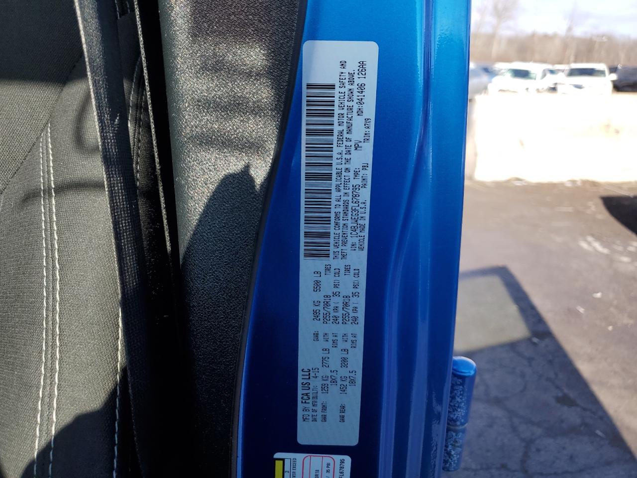 2015 Jeep Wrangler VIN 1C4BJWEG3FL678795 Copart auction photo, front end / side damage thumbnail 12