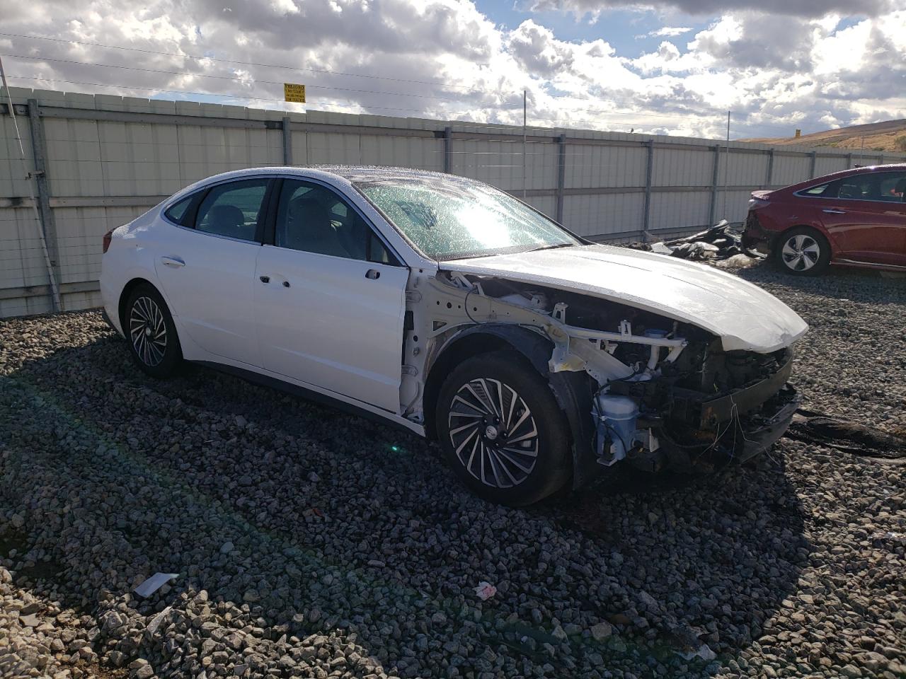 2022 Hyundai Sonata VIN KMHL54JJ3NA053074 Copart auction photo, side / front end damage thumbnail 4