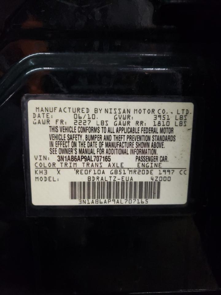 2010 Nissan Sentra VIN 3N1AB6AP9AL707165 Copart auction photo, side damage thumbnail 12