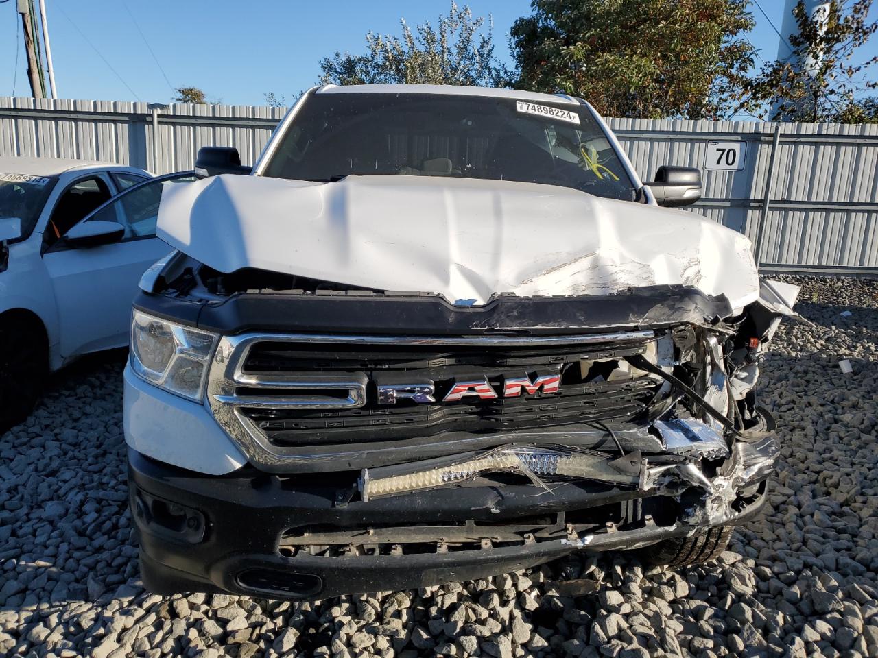 2019 RAM 1500 VIN 1C6SRFFT1KN856343 Copart auction photo, front end / side damage thumbnail 5