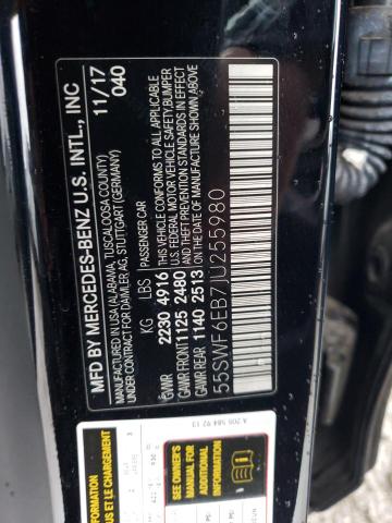 2018 Mercedes-Benz C-klasse VIN 55SWF6EB7JU255980 Copart auction photo, front end / side damage thumbnail 12