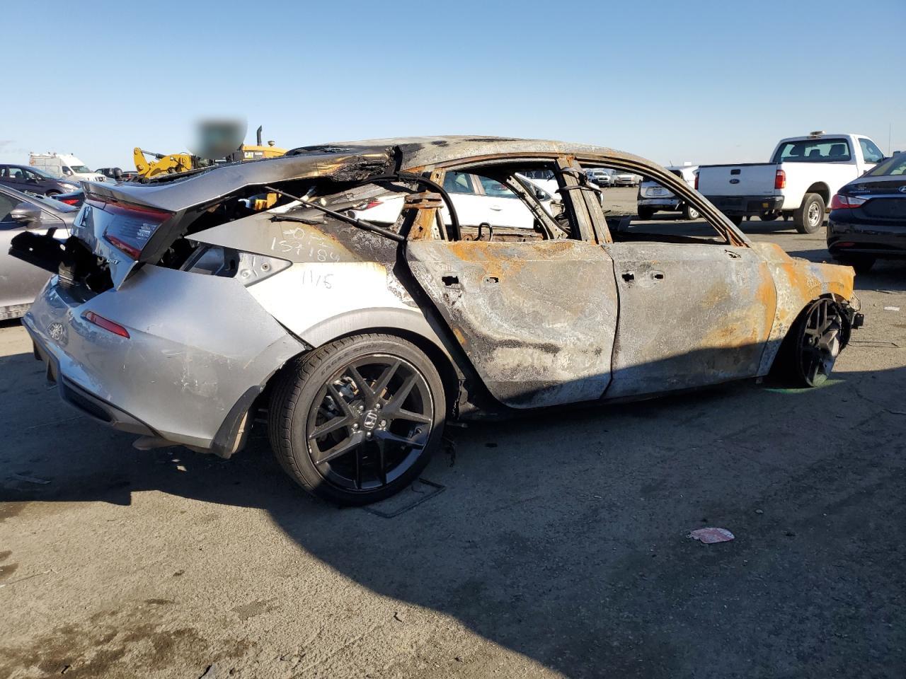 2024 Honda Civic VIN 19XFL2H86RE007918 Copart auction photo, burn damage thumbnail 3