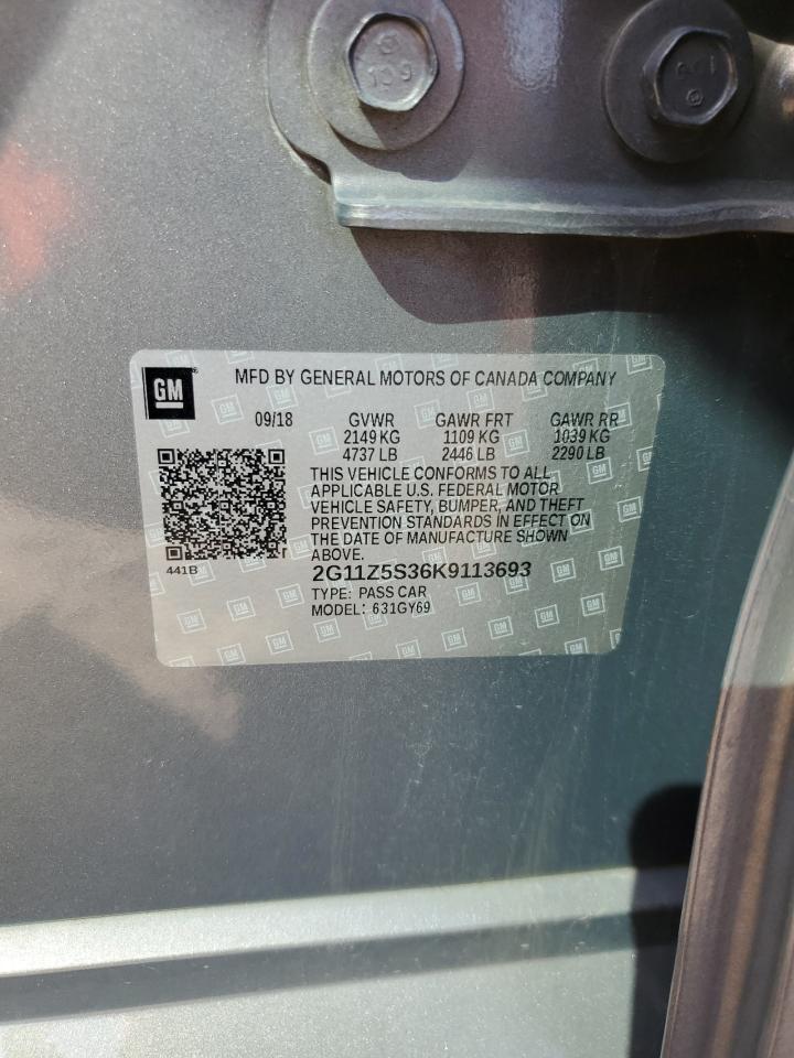 2019 Chevrolet Impala VIN 2G11Z5S36K9113693 Copart auction photo, front end damage thumbnail 14