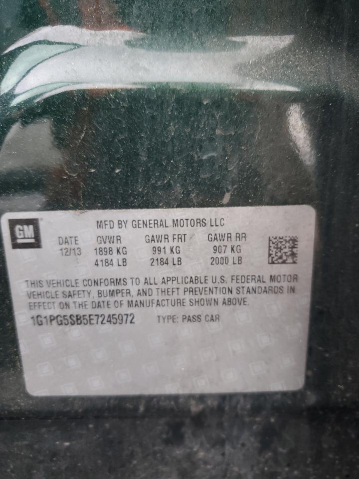 2014 Chevrolet Cruze VIN 1G1PG5SB5E7245972 Copart auction photo, front end damage thumbnail 12