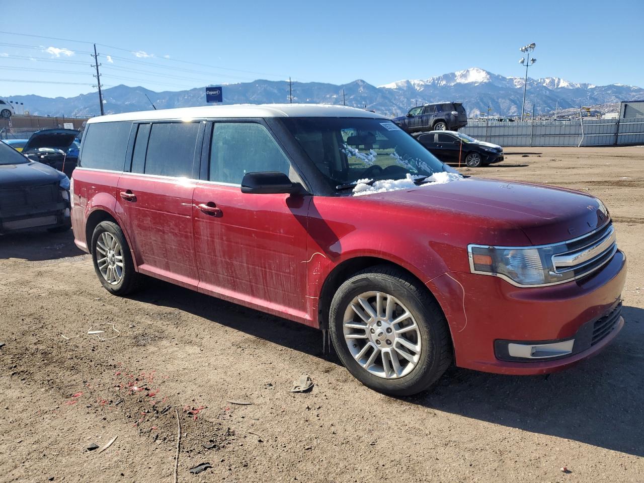 2013 Ford Flex VIN 2FMGK5C89DBD27066 Copart auction photo, front end / side damage thumbnail 4