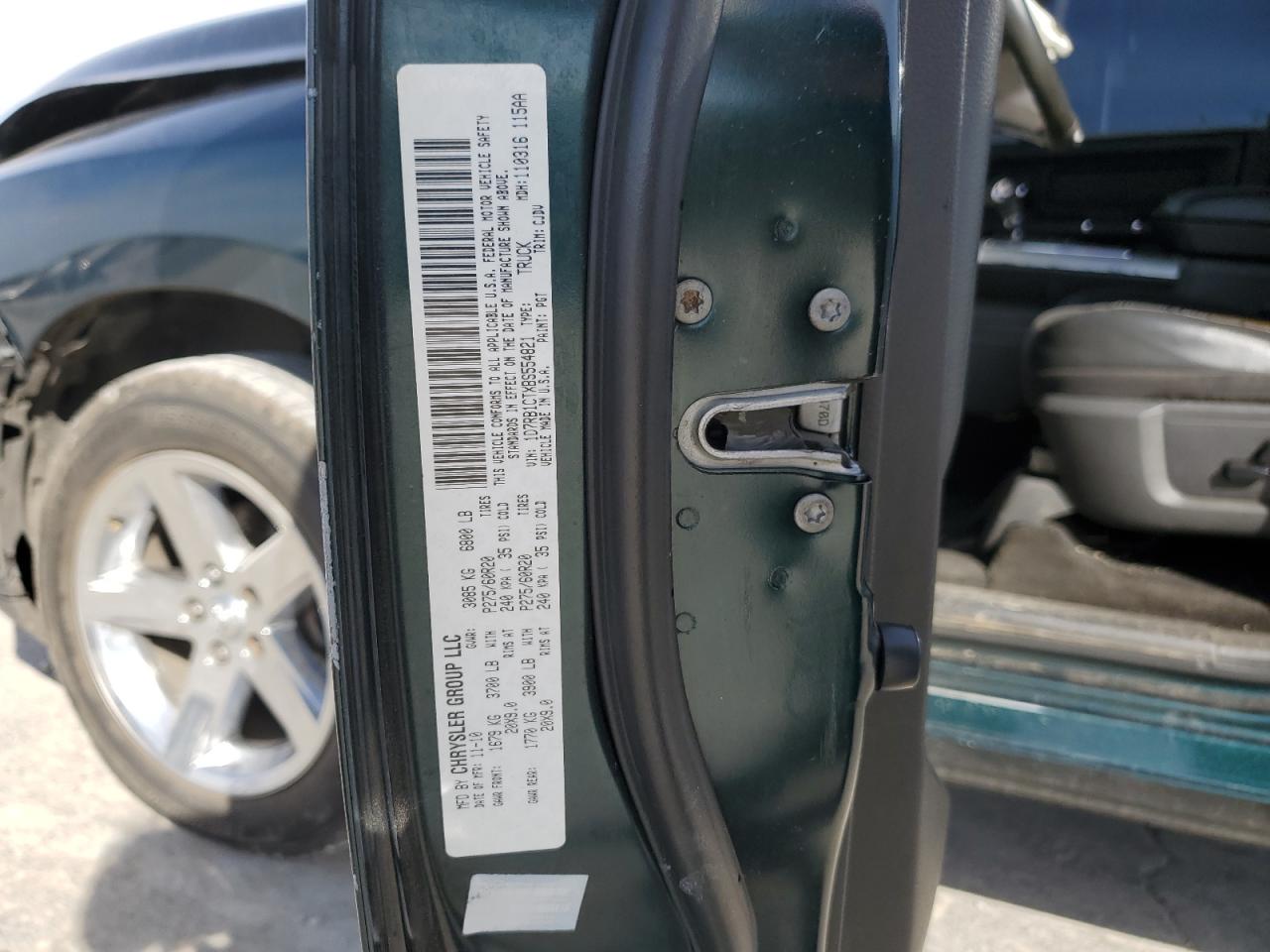 2011 Dodge RAM VIN 1D7RB1CTXBS554821 Copart auction photo, front end damage thumbnail 12