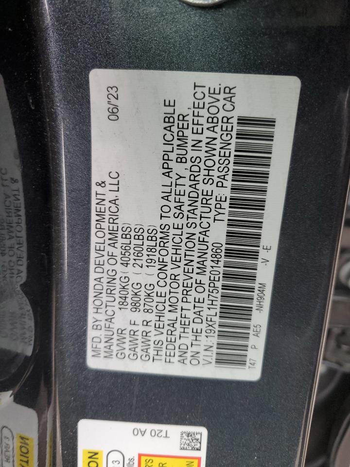 2023 Honda Civic VIN 19XFL1H75PE014860 Copart auction photo, undercarriage damage thumbnail 12