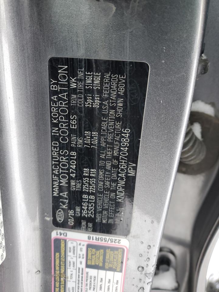 2017 KIA Sportage VIN KNDPNCAC6H7049846 Copart auction photo, rollover damage thumbnail 13