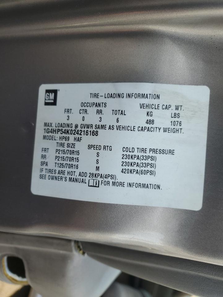 2002 Buick LeSabre VIN 1G4HP54K024216168 Copart auction photo, minor dent/scratches / mechanical damage thumbnail 12