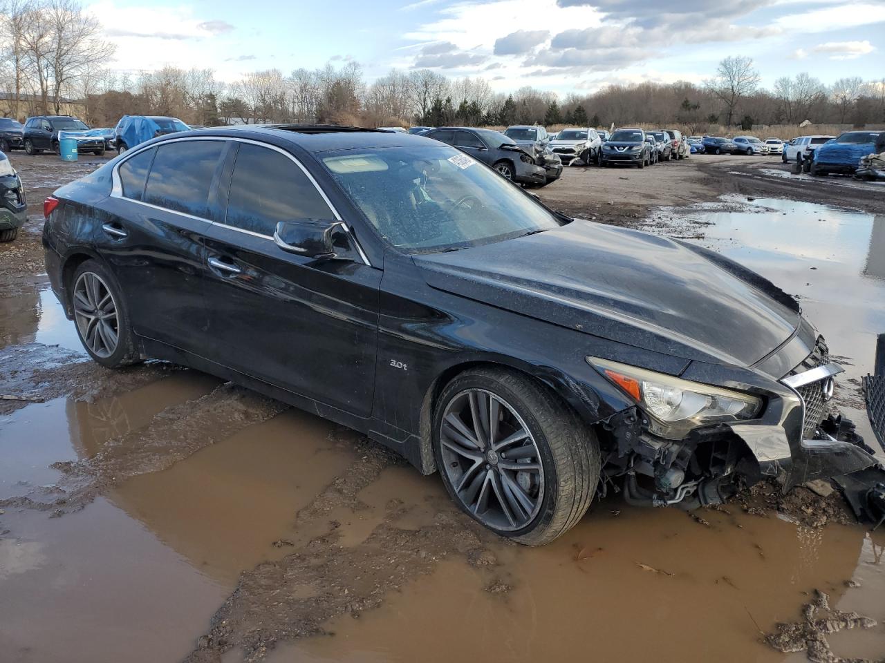 2017 Infiniti Q50 VIN JN1EV7AR9HM830609 Copart auction photo, front end damage thumbnail 4