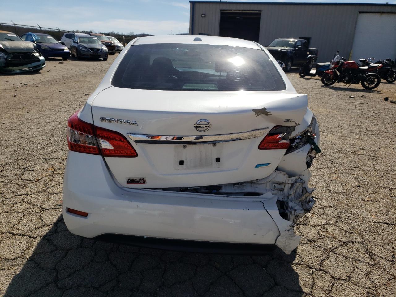 2013 Nissan Sentra VIN 3N1AB7AP9DL640187 Copart auction photo, rear end / minor dent/scratches damage thumbnail 6