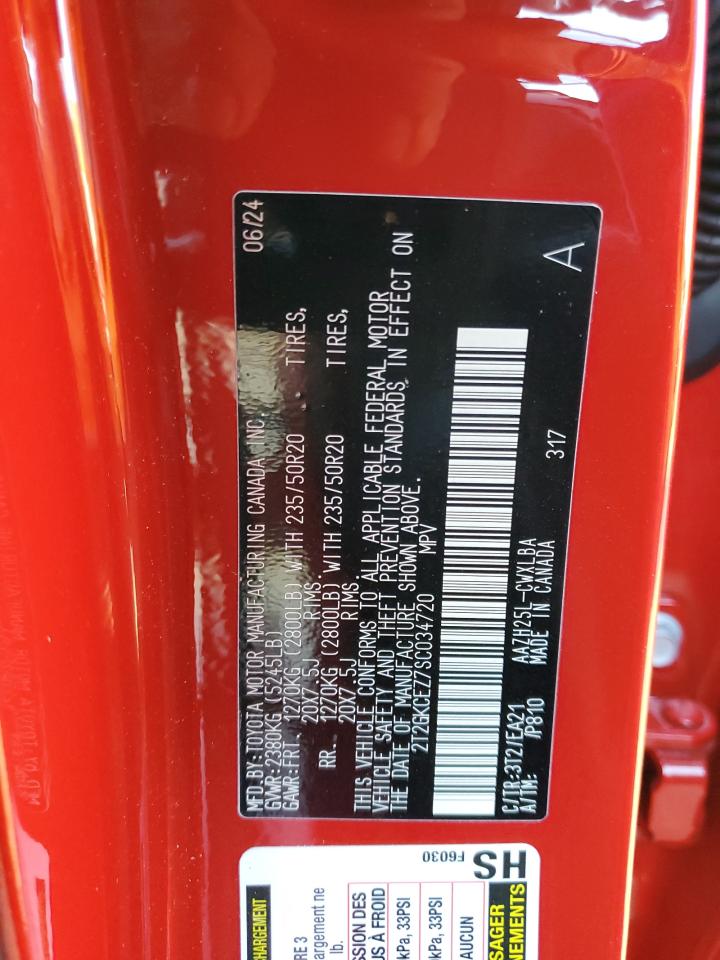 2025 Lexus NX VIN 2T2GKCEZ7SC034720 Copart auction photo, front end / rear end damage thumbnail 14