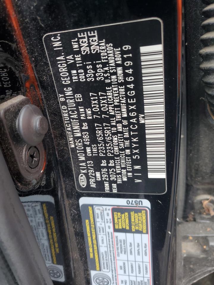 2014 KIA Sorento VIN 5XYKTCA6XEG464919 Copart auction photo, side damage thumbnail 12