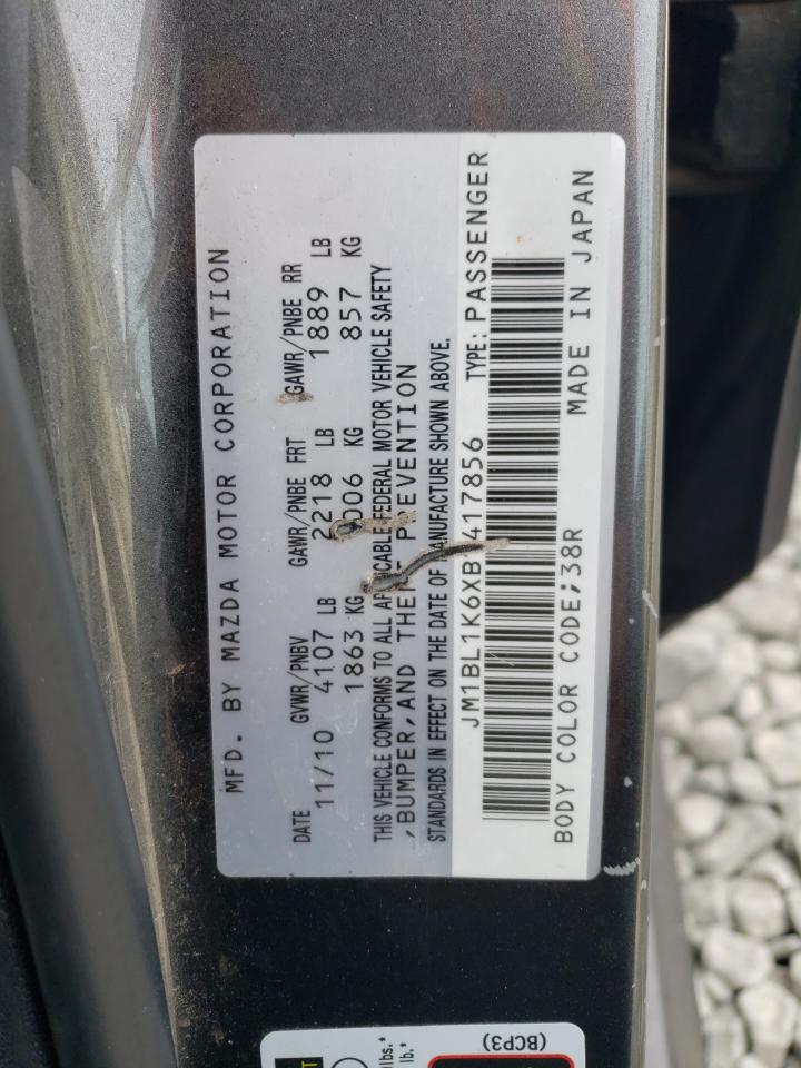 2011 Mazda 3 VIN JM1BL1K6XB1417856 Copart auction photo, front end / minor dent/scratches damage thumbnail 12