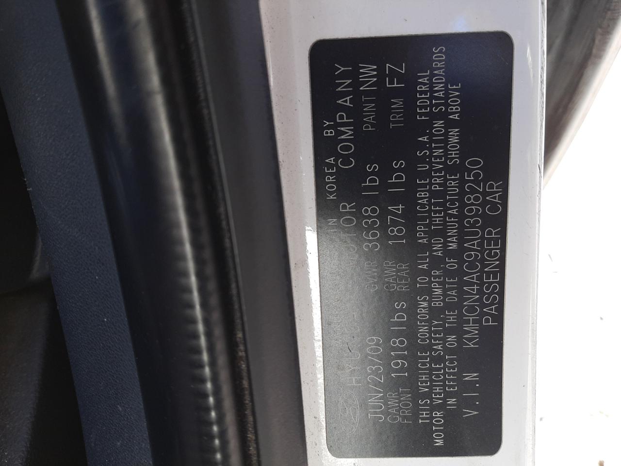 2010 Hyundai Accent VIN KMHCN4AC9AU398250 Copart auction photo, rear end damage thumbnail 14