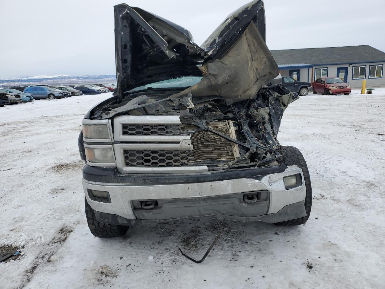 2014 Chevrolet Silverado VIN 3GCUKREC7EG111540 Copart auction photo, front end / mechanical damage thumbnail 5