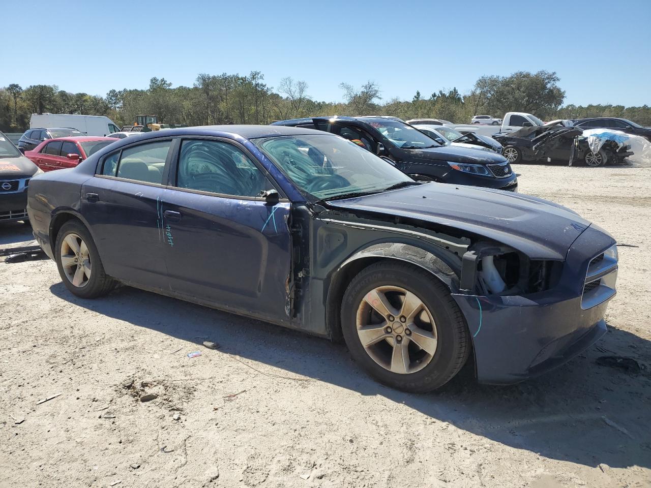 2013 Dodge Charger VIN 2C3CDXBG2DH600187 Copart auction photo, front end / side damage thumbnail 4