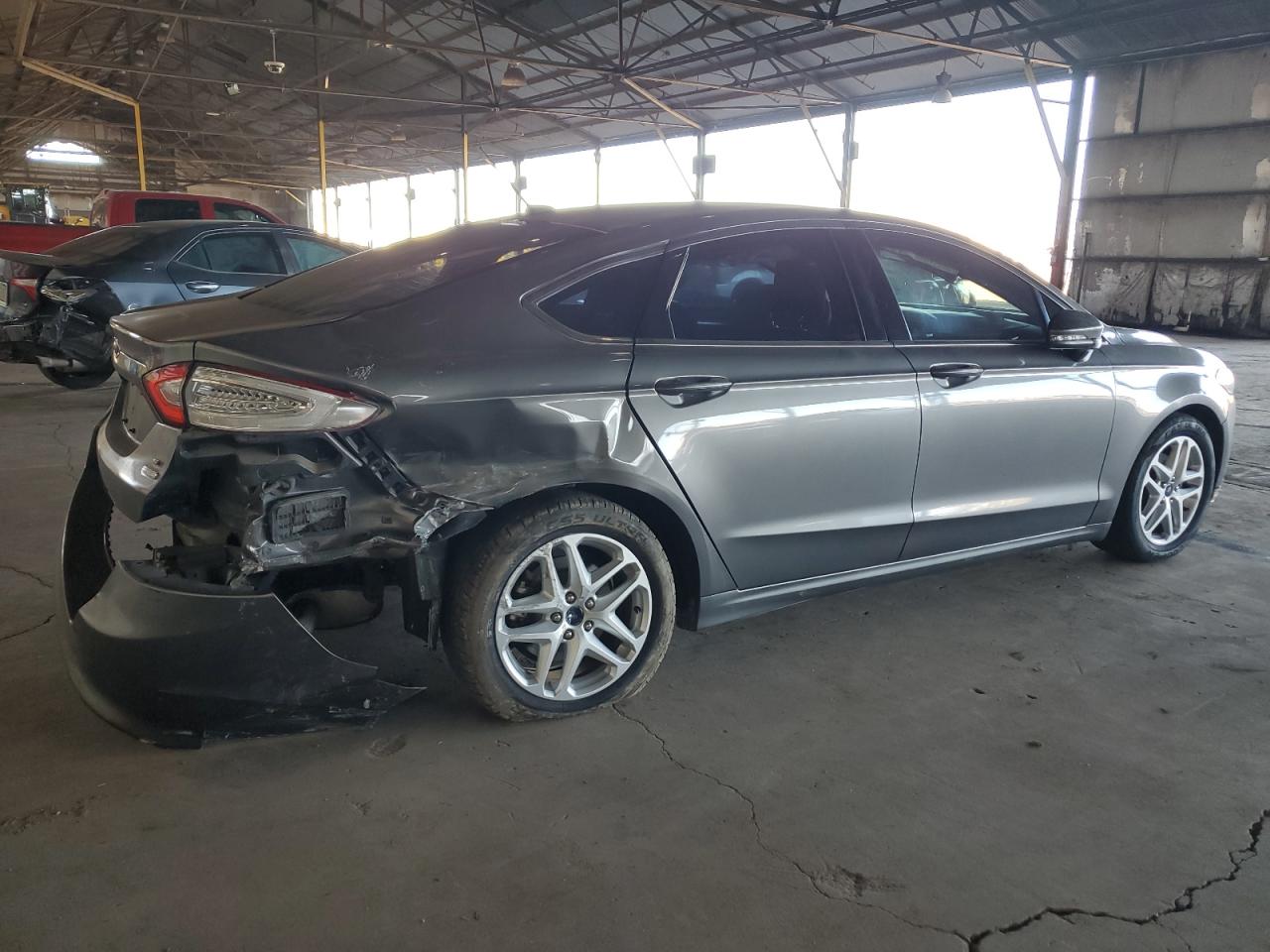 2013 Ford Fusion VIN 3FA6P0HR1DR386285 Copart auction photo, rear end damage thumbnail 3