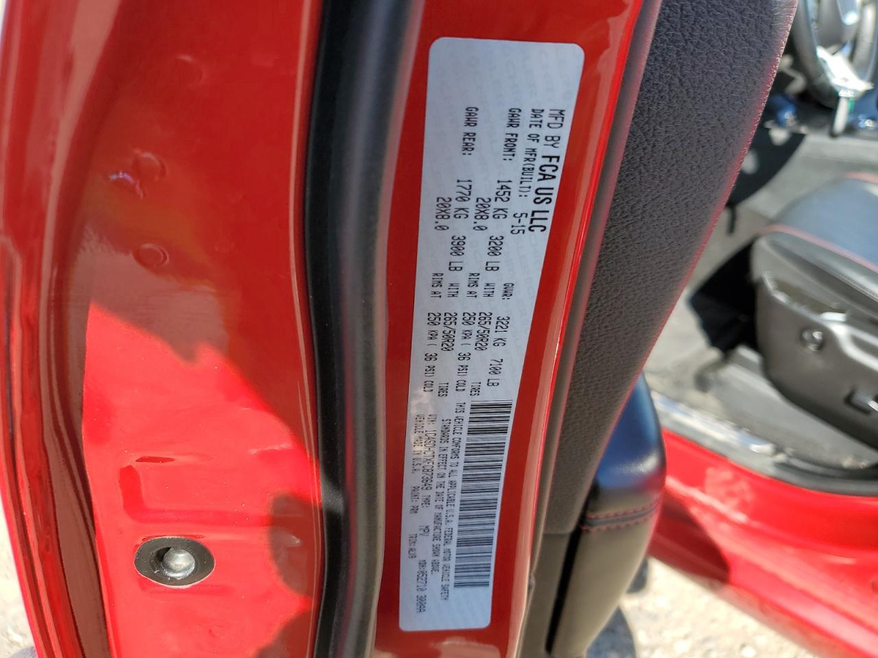 2015 Dodge Durango VIN 1C4SDHCTXFC873649 Copart auction photo, front end damage thumbnail 14