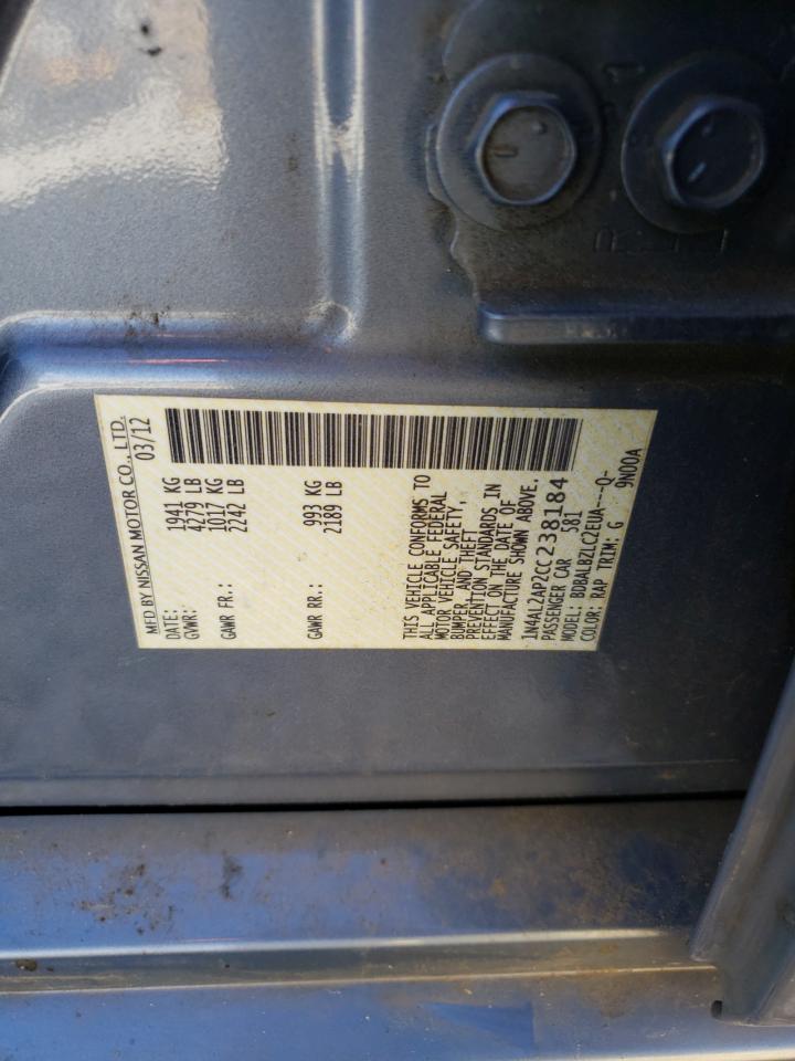 2012 Nissan Altima VIN 1N4AL2AP2CC238184 Copart auction photo, side / rear end damage thumbnail 12