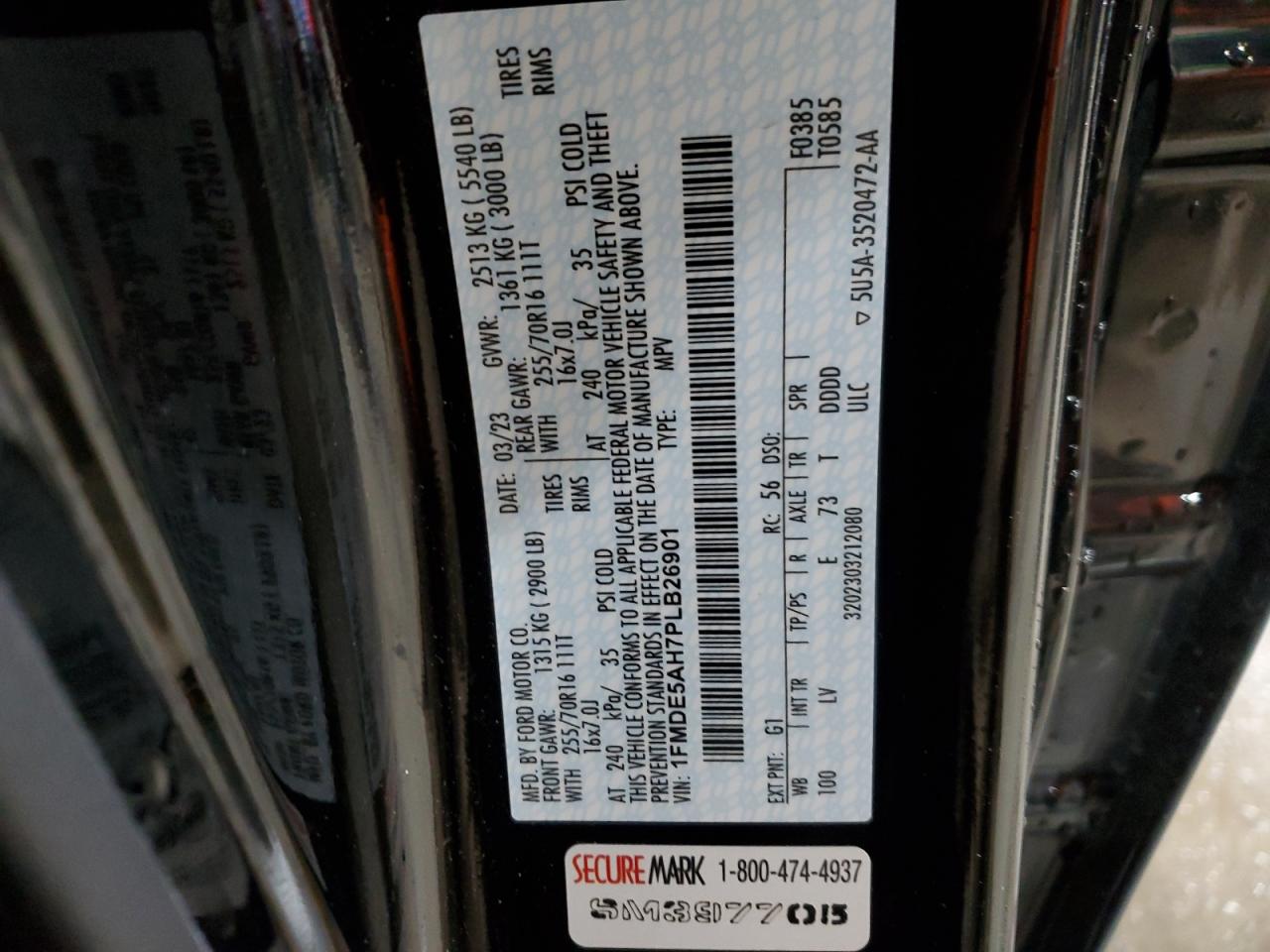 2023 Ford Bronco VIN 1FMDE5AH7PLB26901 Copart auction photo, front end damage thumbnail 13