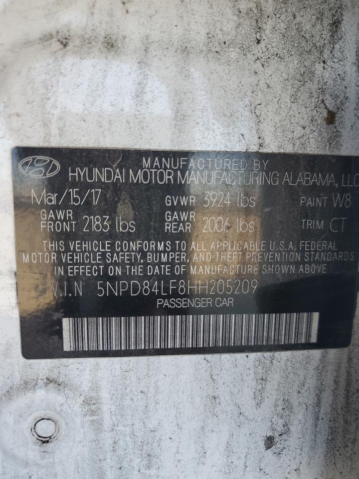 2017 Hyundai Elantra VIN 5NPD84LF8HH205209 Copart auction photo, mechanical damage thumbnail 12