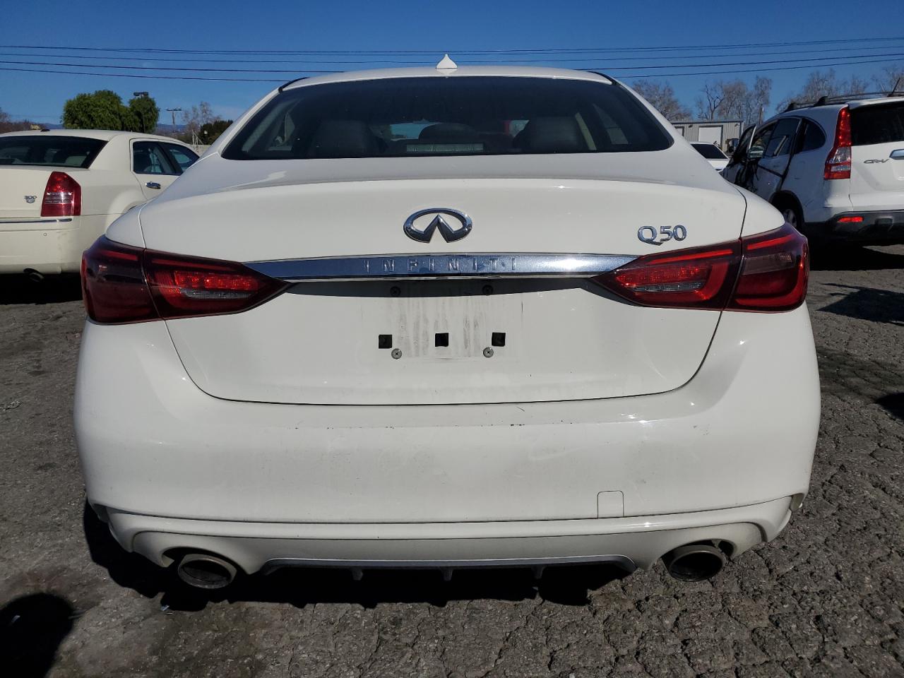 2018 Infiniti Q50 VIN JN1CV7AP6JM240444 Copart auction photo, front end / side damage thumbnail 6