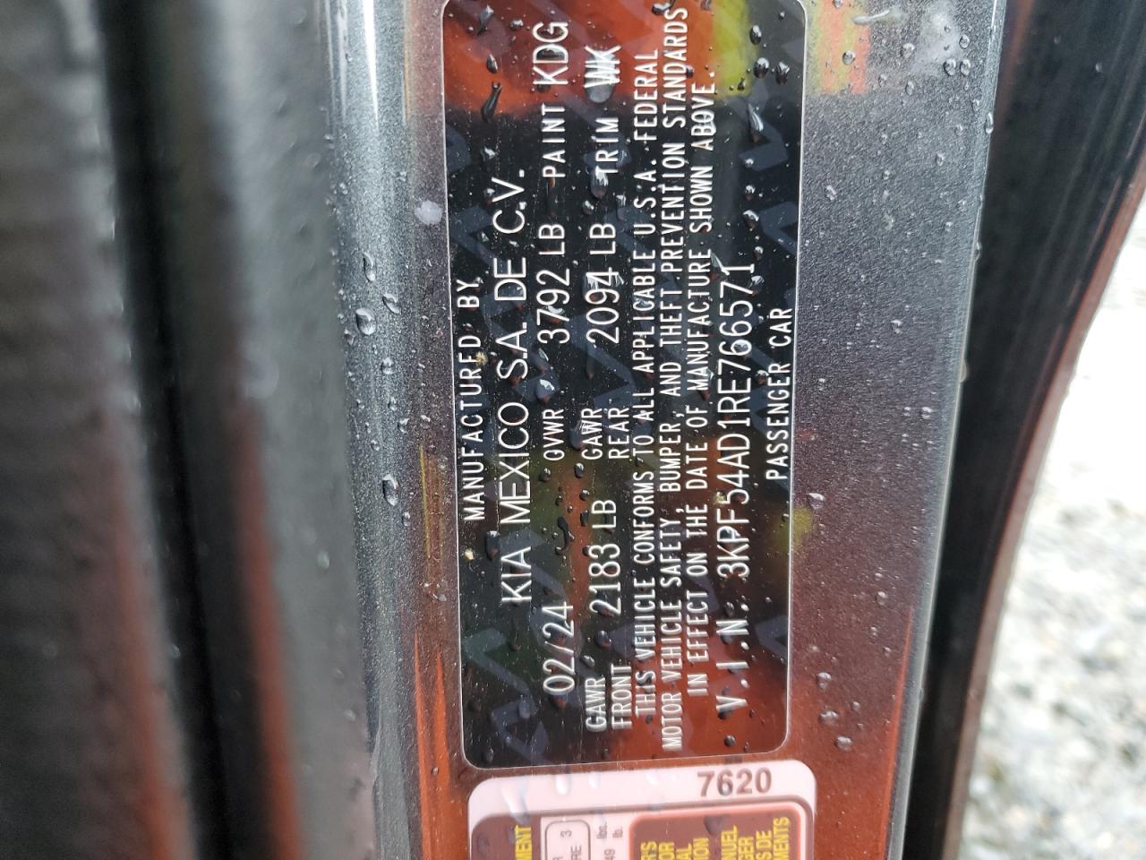 2024 KIA Forte VIN 3KPF54AD1RE766571 Copart auction photo, front end damage thumbnail 12