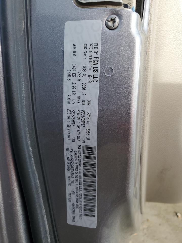 2019 Dodge Caravan VIN 2C4RDGCGXKR749443 Copart auction photo, front end damage thumbnail 13