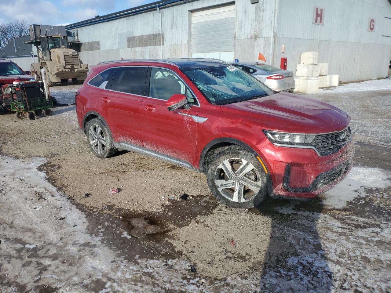 2023 KIA Sorento VIN KNDRKDLG8P5215320 Copart auction photo, front end / side damage thumbnail 4