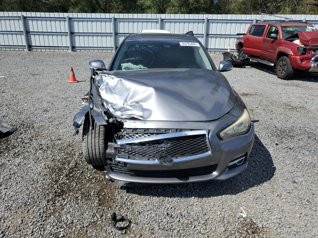 2014 Infiniti Q50 VIN JN1BV7AR8EM694827 Copart auction photo, front end damage thumbnail 5