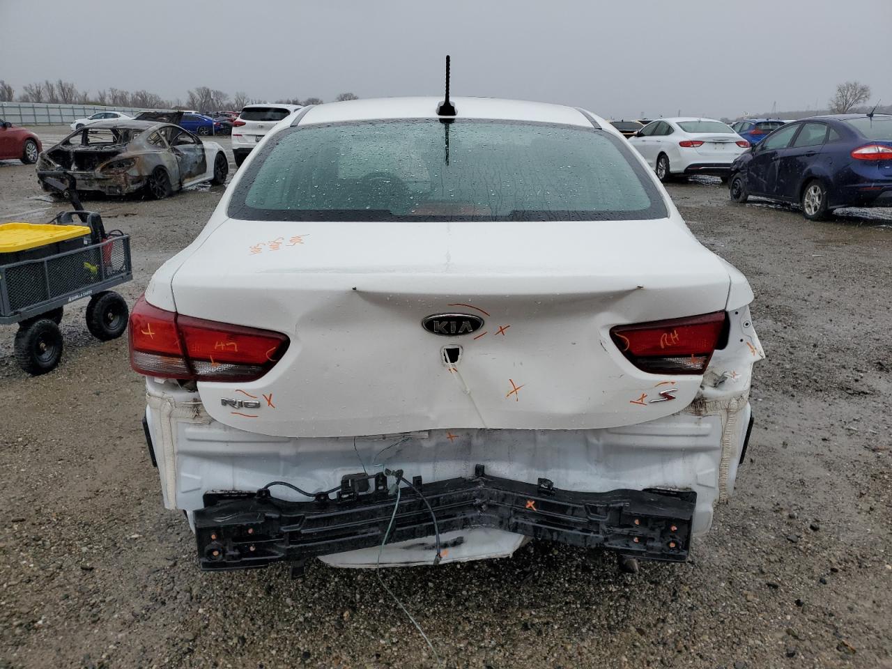 2019 KIA Rio VIN 3KPA24AB6KE160383 Copart auction photo, rear end damage thumbnail 6